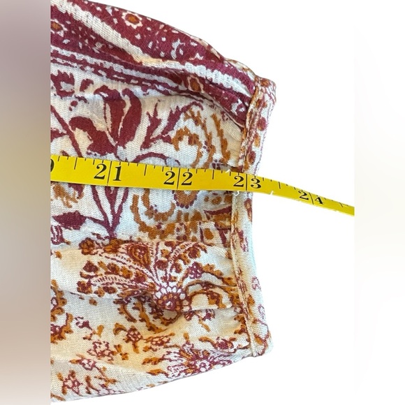 Lucky Brand Boho Floral Flowy Blouse Medium Bohemian Hippie Southwestern Tassels - Picture 9 of 10